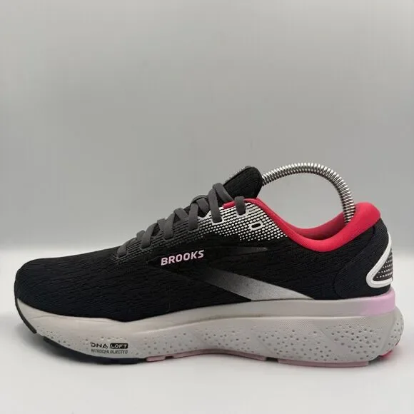 Brooks Ghost 16 Women's Size 9 B Black Red Running Shoes Sneakers 1204071B051 - Picture 2 of 9